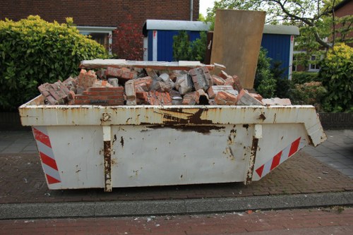 Construction site with waste being cleared